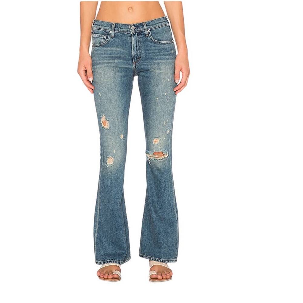 AGOLDE Marie Easy Flare Wanderlust Distressed Jeans NWT 27